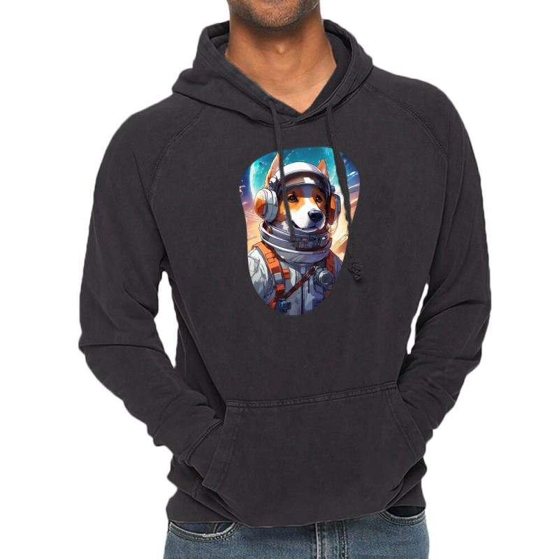 Cosmic Canine: The Astronaut Dog Vintage Hoodie | Artistshot