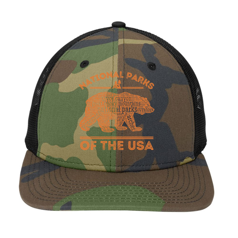 National Parks Bear Hiking Travel Camping Outdoors Retro Usa Snapback Trucker Cap | Artistshot