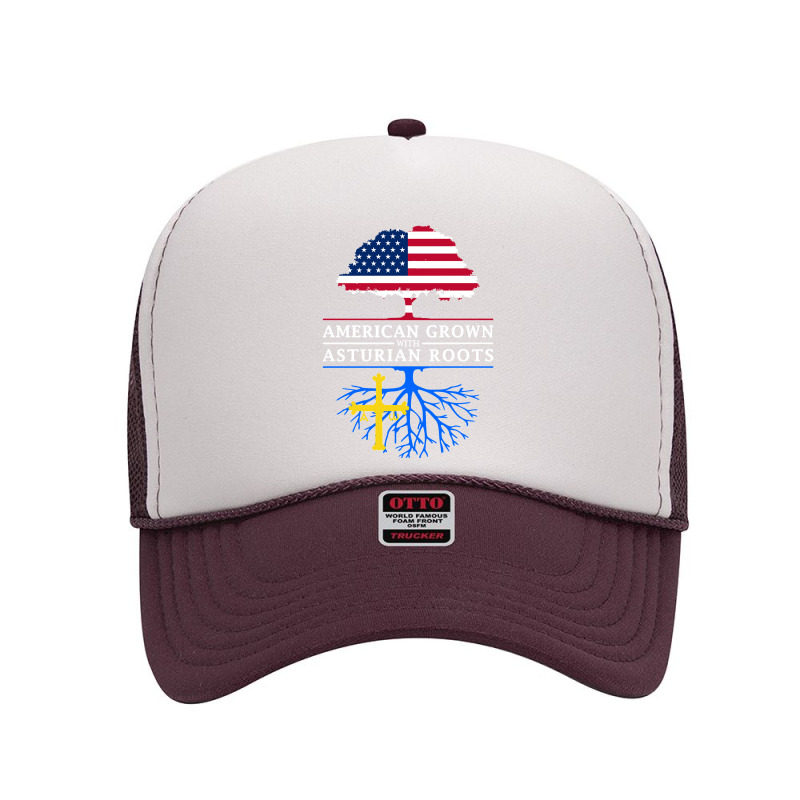 Asturias American Flag Family Reunion Long Sleeve Foam Trucker Hat by CesarEmmanuelNavarrete | Artistshot