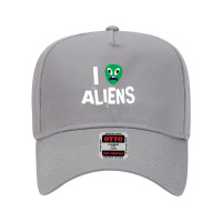 I Love Aliens Heart Face Alien Adjustable Baseball Cap | Artistshot