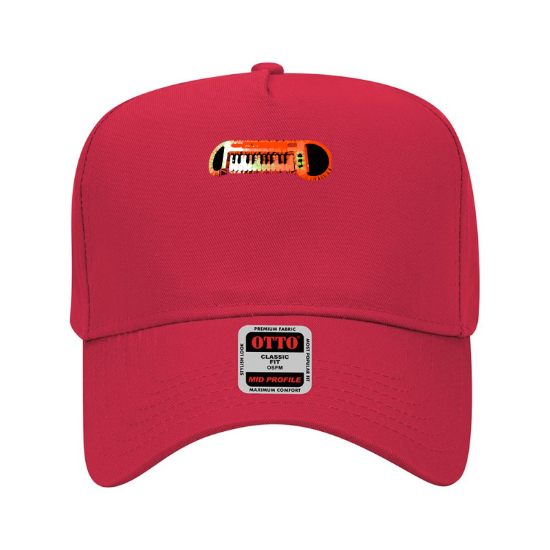 Retro Red Keyboard Synthesiser - Glitchy Mix Adjustable Baseball Cap | Artistshot