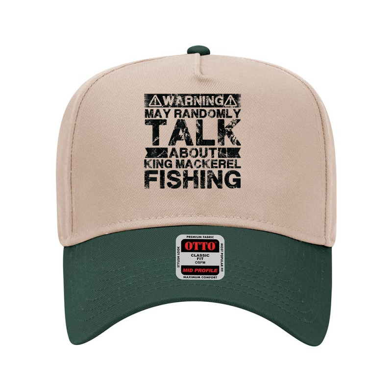 Warning May Talk About Fishing   King Mackerel Fish T Shirt Adjustable Baseball Cap | Artistshot