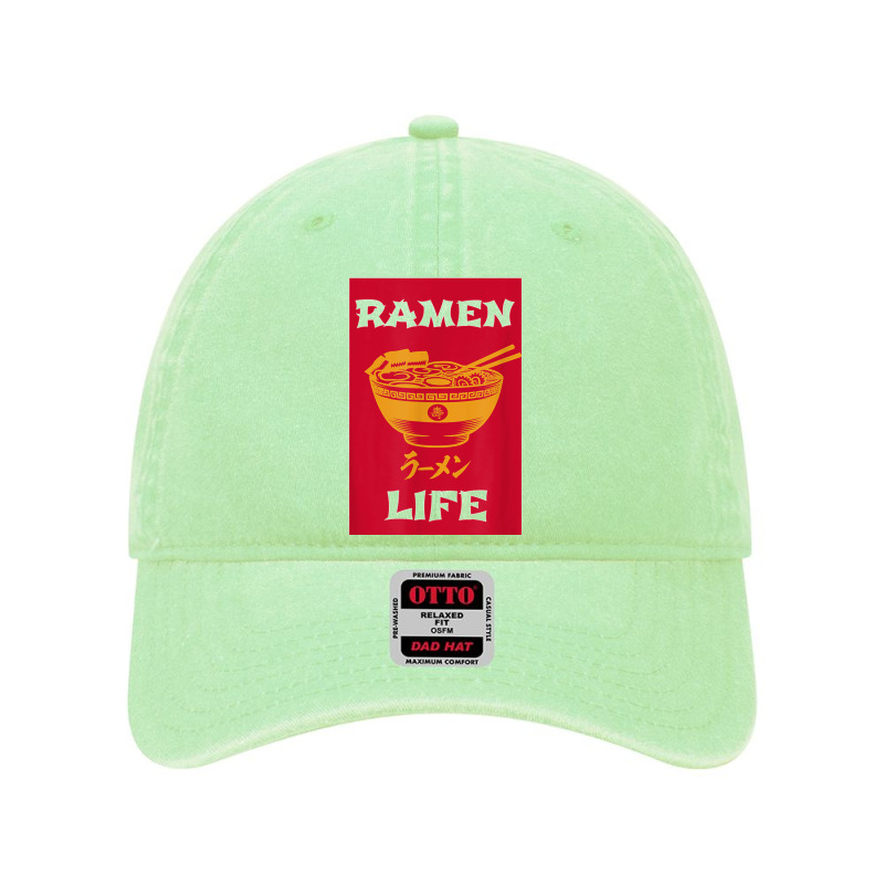 Ramen Life Japanese Noodles Katakana Vintage Retro Gift Dyed Cap by STACYSCHUDEL | Artistshot