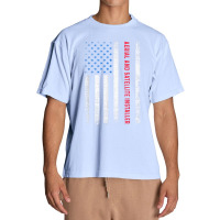 American Flag Aerial And Satellite Installer T Shirt Urban Heavy T-shirt | Artistshot