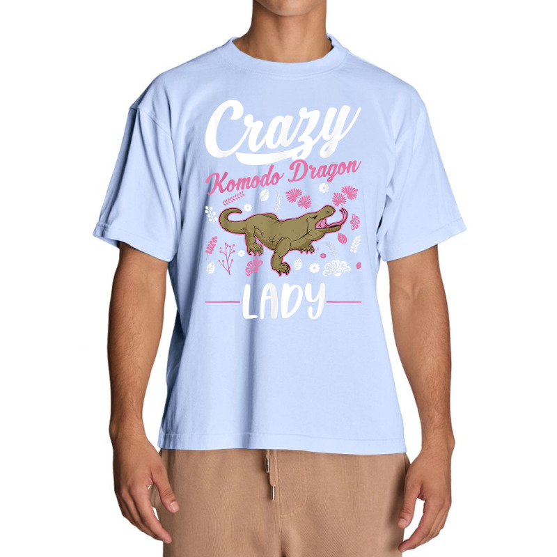 Crazy Komodo Dragon Lady Monitor Lizard Girl T Shirt Urban Heavy T-shirt by cm-arts | Artistshot