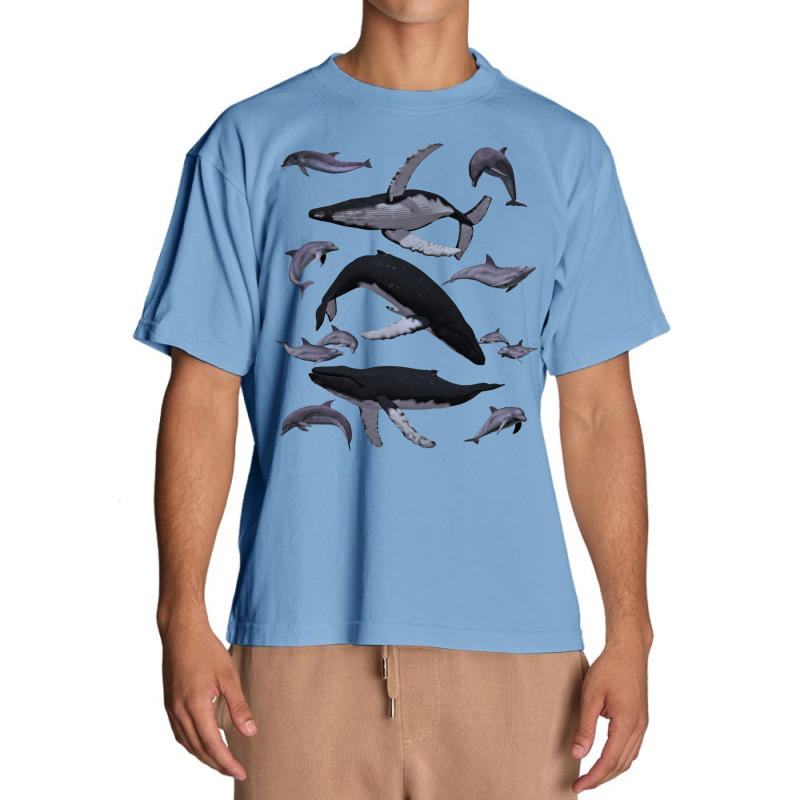 Whale Dolphin Vintage Ocean Life Preppy Marine Biologist Sweatshirt Urban Heavy T-shirt | Artistshot