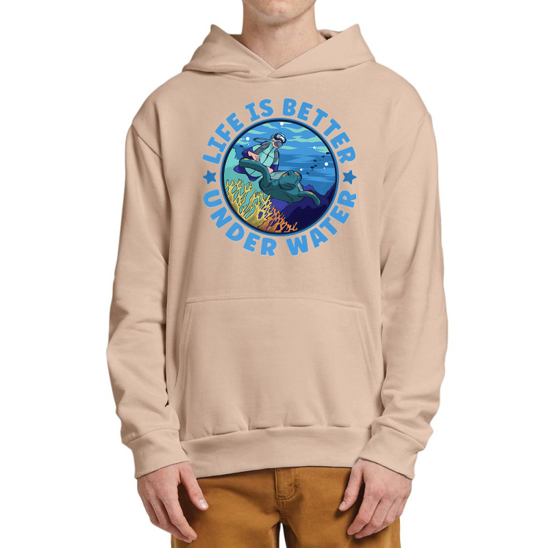 Life Is Better Under Water Marine Biology Scuba Diver Premium Urban Pullover Hoodie | Artistshot