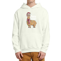 Feliz Navidad Llama Fleece Funny Christmas Lights Urban Pullover Hoodie | Artistshot