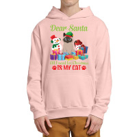 Merry Christmas Day Me You Cats Lover Snow Presents Dear Santa All I N Urban Pullover Hoodie | Artistshot