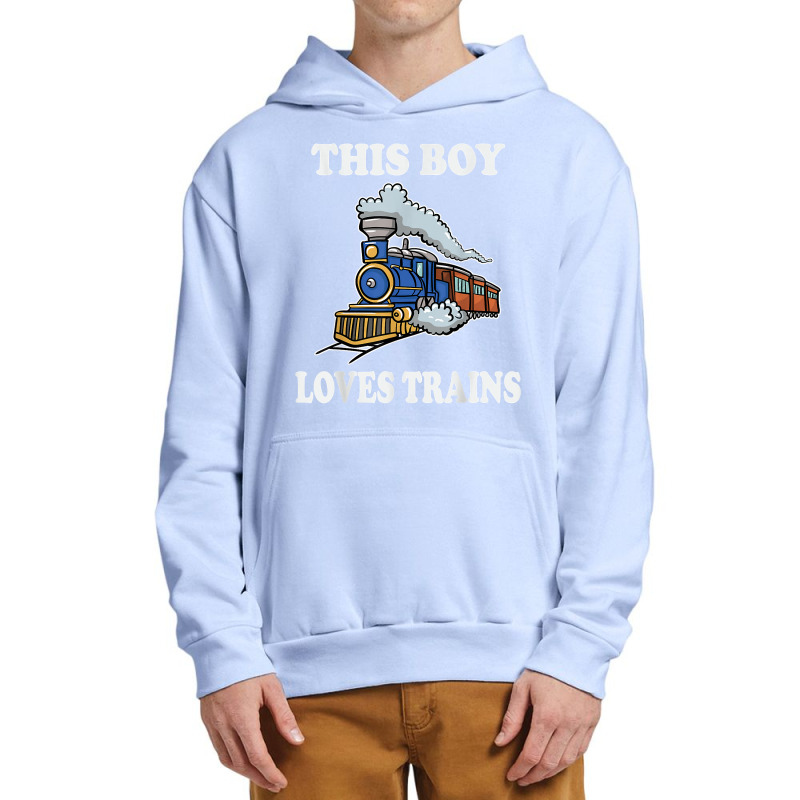 This Boy Loves Trains Gift Train Wagon Lover Gifts T Shirt Urban Pullover Hoodie by cm-arts | Artistshot