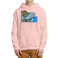 Blue Whale, Marine Sea Animal, Ocean Life, Surf, Art Work Raglan Baseb Urban Pullover Hoodie | Artistshot