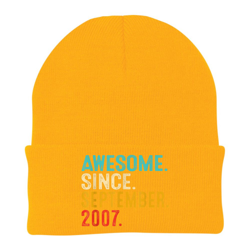 Awesome Since September 2007 15th Bday Gift 15 Year Old Boy Beanie | Artistshot