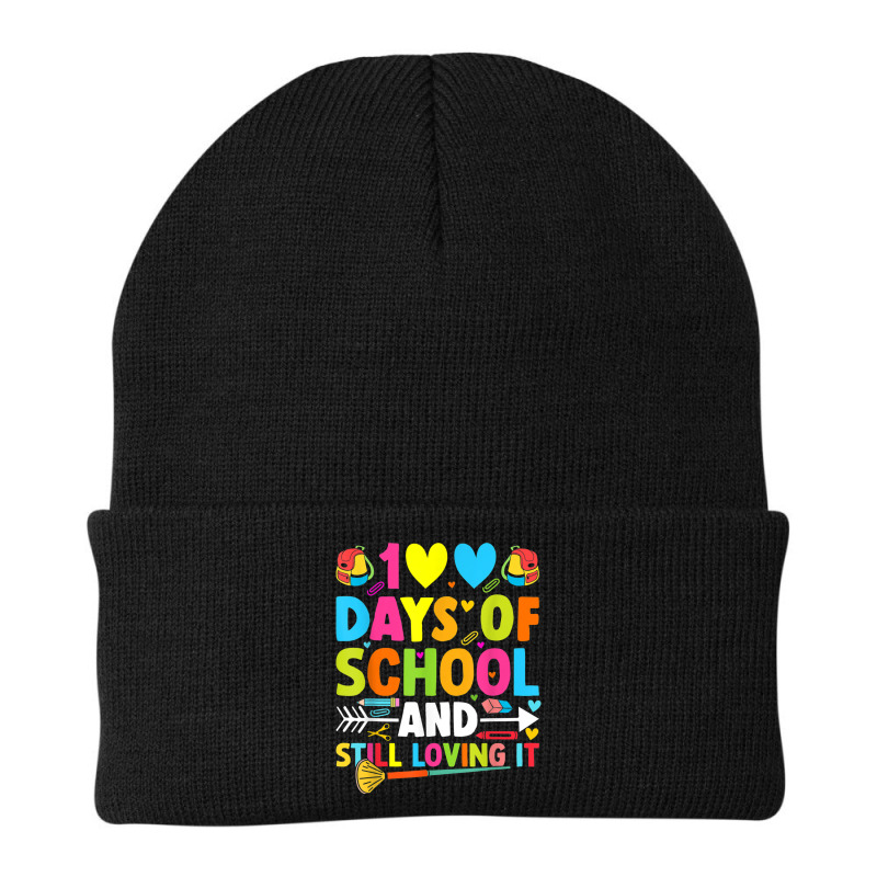 Cute 100 Days Of School And Still Loving It Hearts 100th Day T Shirt Beanie | Artistshot