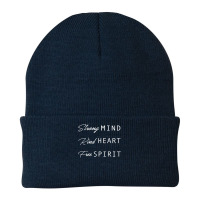 Strong Mind Kind Heart Free Spirt White Type Beanie | Artistshot