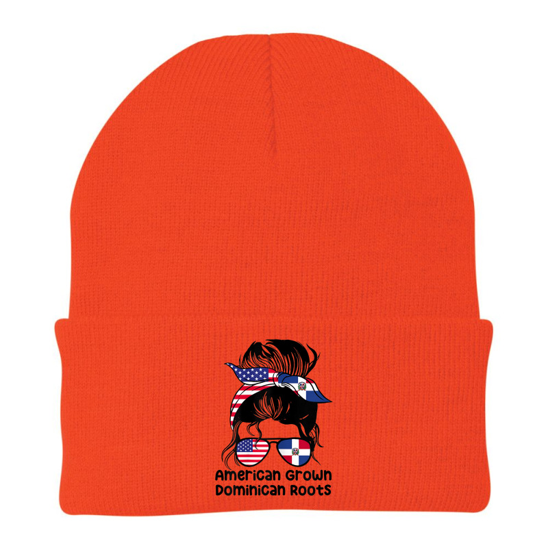 Womens American Grown With Dominican Roots Pride Dominican Republic Beanie by August | Artistshot