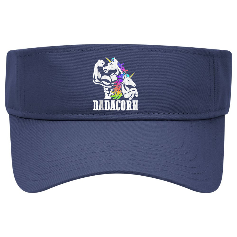 Manly Unicorn Muscle Dad And Daughter Dadacorn Fathers Day Tank Top Visor Hat | Artistshot