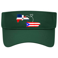 Half Puerto Rican Half Dominican Flag Map Combined Pr Rd Visor Hat | Artistshot