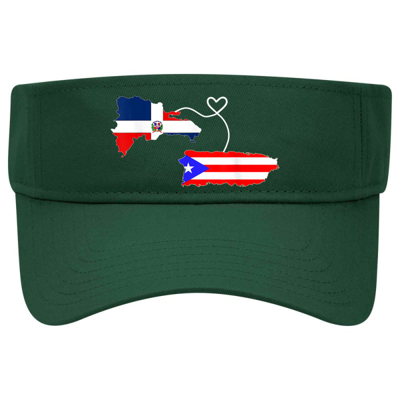 Half Puerto Rican Half Dominican Flag Map Combined Pr Rd Visor hat by Deluxe | Artistshot