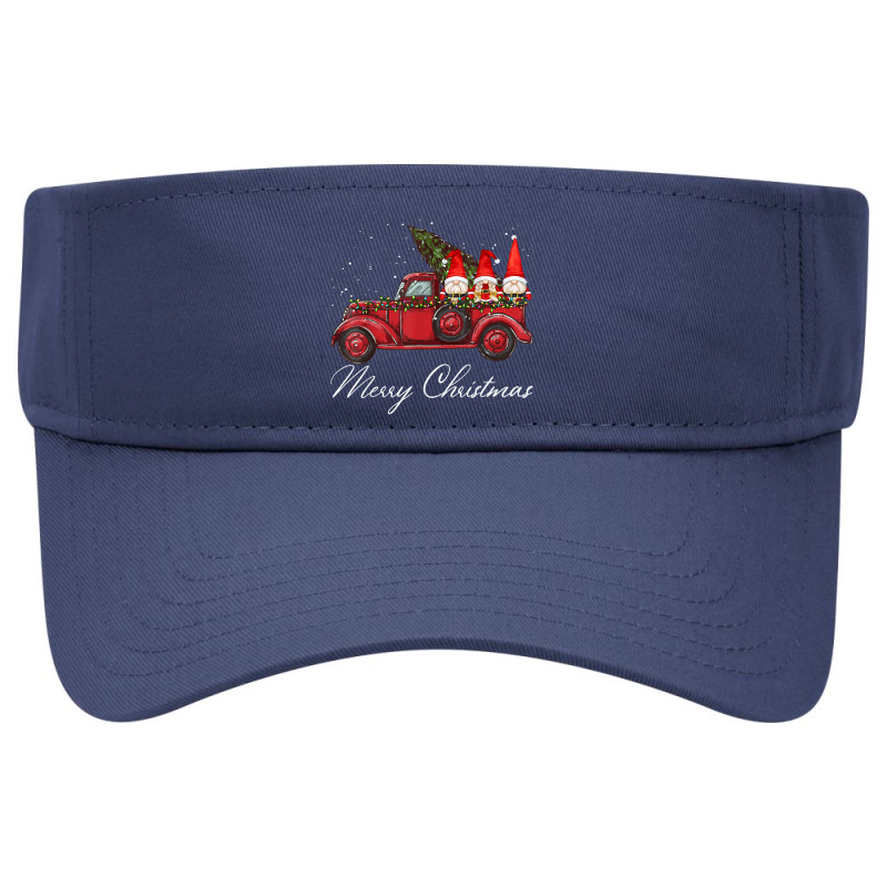 Three Gnomes In Red Truck With Merry Christmas Tree Visor Hat | Artistshot