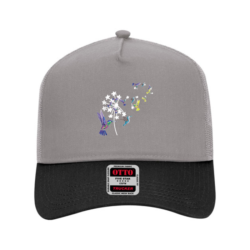 Dandelion Hummingbird Flower For Birdwatcher Herbalist Mesh Back Trucker Hat by LeonelSalas | Artistshot