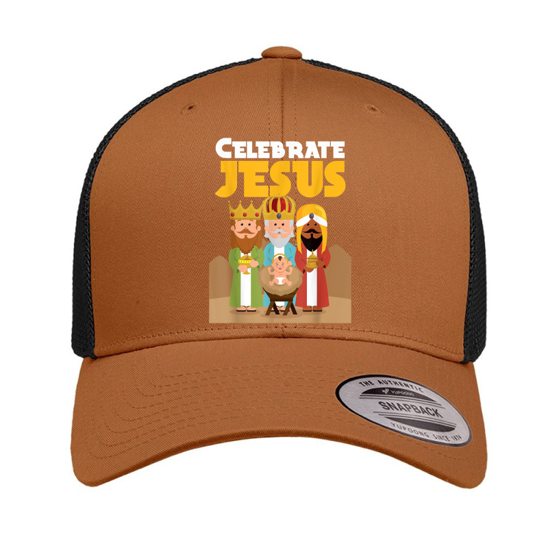 Celebrate Jesus Christian Christmas Nativity Christianity T Shirt Retro Trucker Cap by Sand King | Artistshot