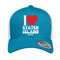 I Love Staten Island Lovers Retro Distressed Pullover Hoodie Retro Trucker Cap | Artistshot