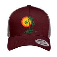 Beautiful Marijuana Weed Palm Tree Paradise Tank Top Retro Trucker Cap | Artistshot