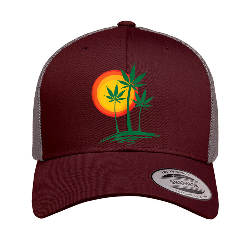 Beautiful Marijuana Weed Palm Tree Paradise Tank Top Retro Trucker Cap by jermonmccline | Artistshot