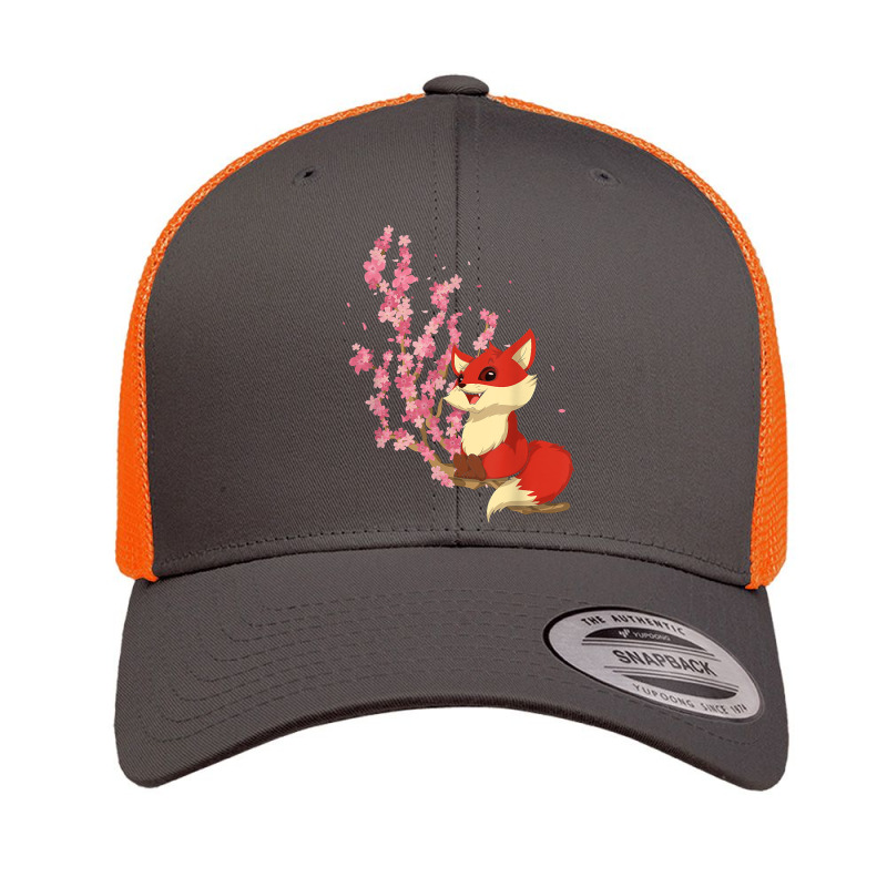 Forest Animal Lover Sakura Cherry Blossom Wildlife Fox T Shirt Retro Trucker Cap by ebertfran1985 | Artistshot