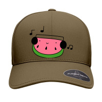 Watermelon Wedge With Headphones Seamless Cap | Artistshot