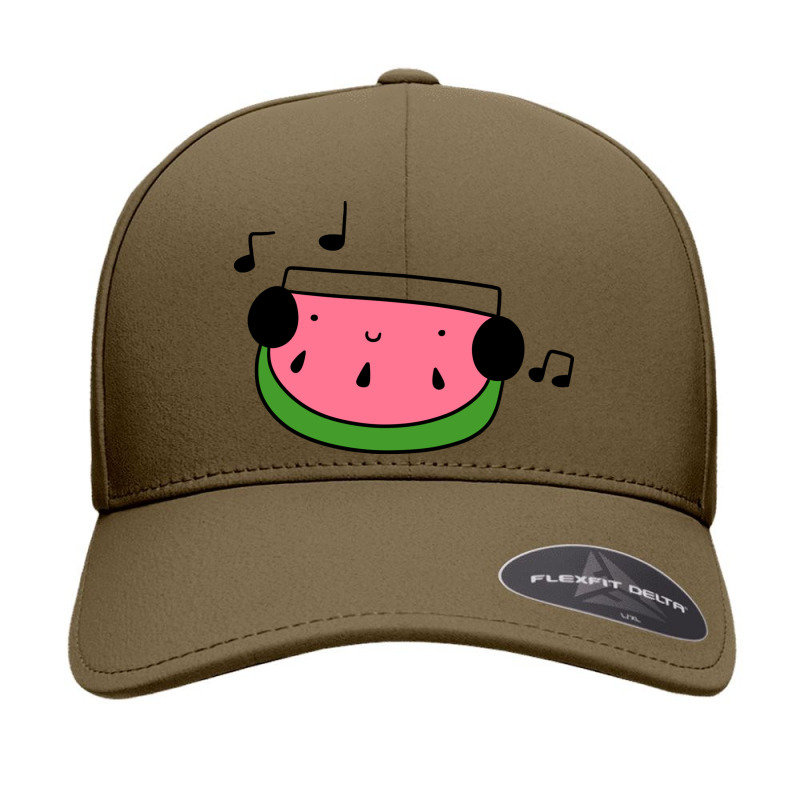 Watermelon Wedge With Headphones Seamless Cap by hasan2 | Artistshot