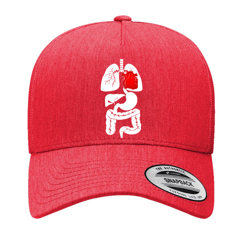 Funny Internal Organ Under The Skeleton Rib Cage Halloween Yupoong Trucker Cap | Artistshot