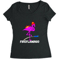 Fire Fighter Flamingo Exotic Bird Funny Firefighter Fireman Women's Triblend Scoop T-shirt | Artistshot