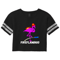 Fire Fighter Flamingo Exotic Bird Funny Firefighter Fireman Scorecard Crop Tee | Artistshot