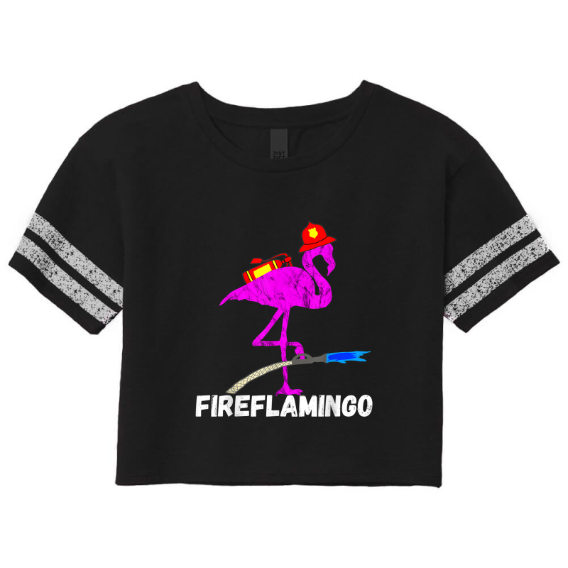 Fire Fighter Flamingo Exotic Bird Funny Firefighter Fireman Scorecard Crop Tee by Yuh2105 | Artistshot