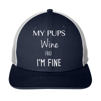 Womens My Pups Wine And I'm Fine V Neck T Shirt Snapback Trucker Cap | Artistshot