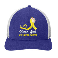 Baseball Strike Out Childhood Cancer Tshirt Gold Ribbon T Shirt Snapback Trucker Cap | Artistshot