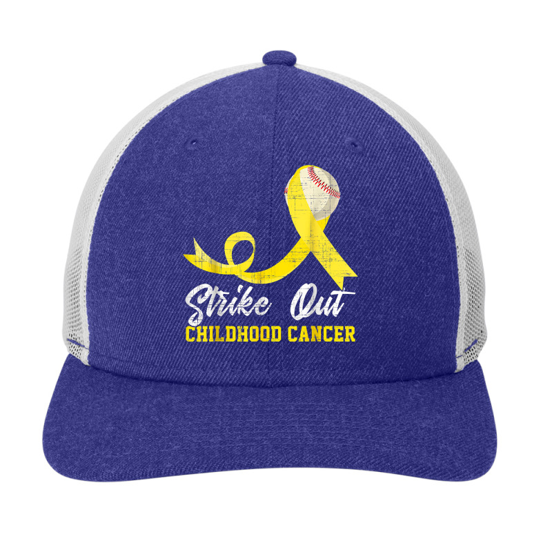 Baseball Strike Out Childhood Cancer Tshirt Gold Ribbon T Shirt Snapback Trucker Cap by cm-arts | Artistshot