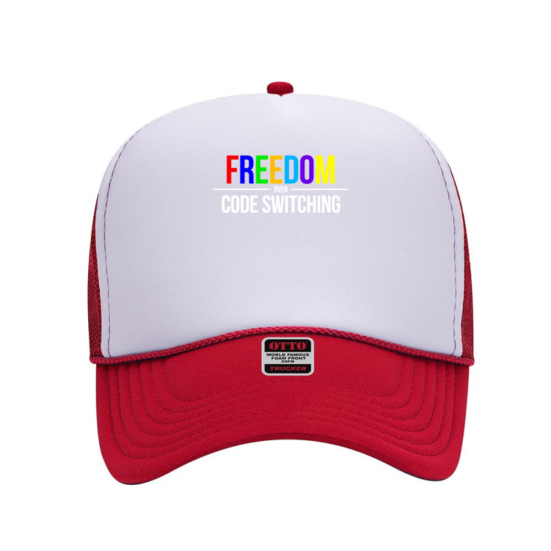 Freedom Over Code Switching Rainbow Long Sleeve T Shirt Foam Trucker Hat | Artistshot