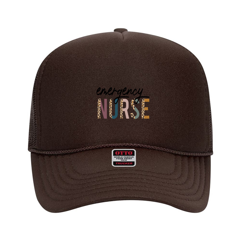 Emergency Nurse Leopard Nurse Gift Foam Trucker Hat | Artistshot