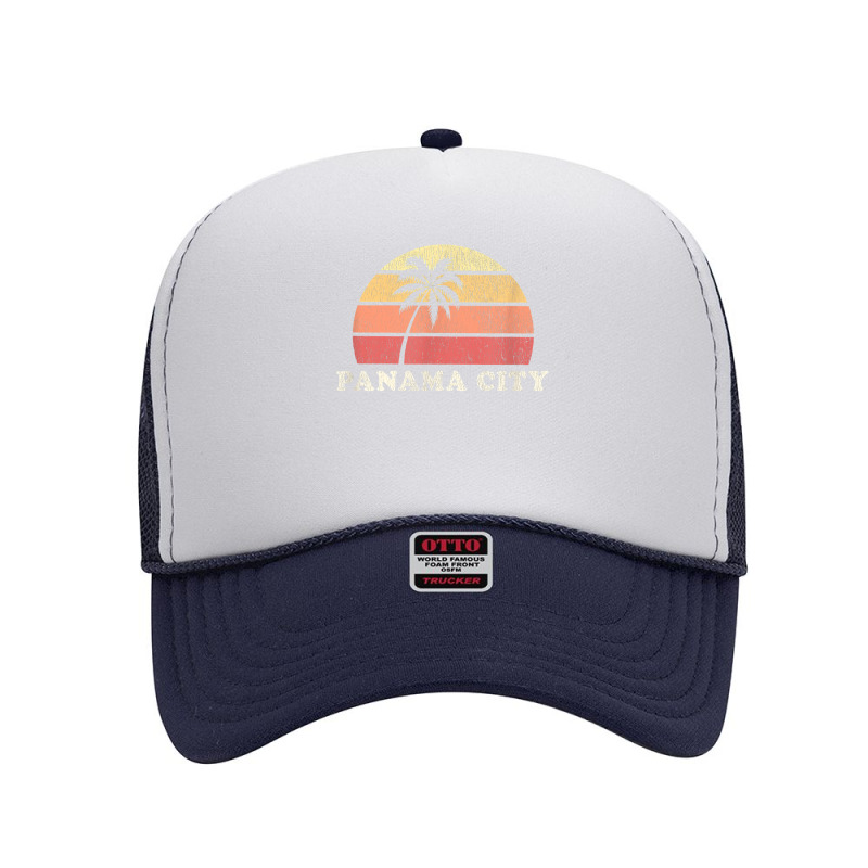 Panama City Beach Fl Vintage 70s Retro Throwback Design Foam Trucker Hat by ElsieLynne | Artistshot