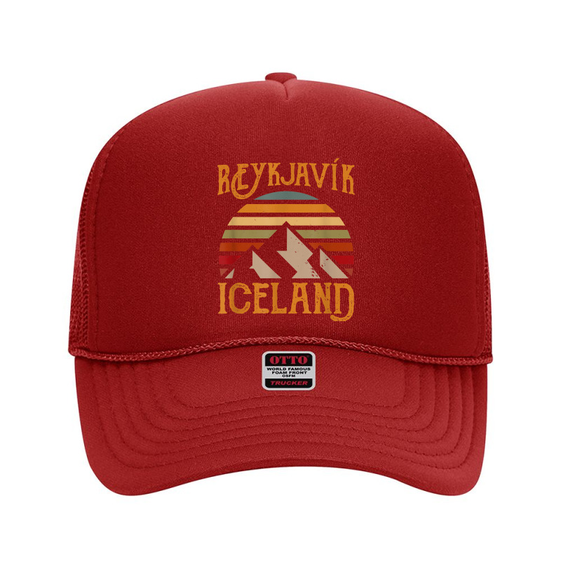 Retro Sun Reykjavik Iceland T Shirt Foam Trucker Hat by cm-arts | Artistshot