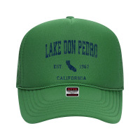 Lake Don Pedro California Ca Vintage Athletic Navy Sports De Foam Trucker Hat | Artistshot