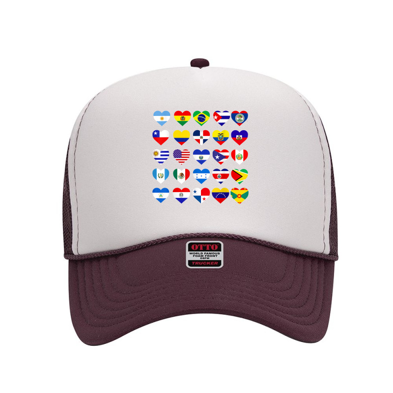 All Latin American Flags Countries Hispanic Heritage Month T Shirt Foam Trucker Hat by cm-arts | Artistshot