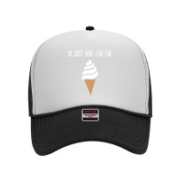 I'm Just Here For The Ice Cream Meme Cute Vanilla Soft Serve Foam Trucker Hat | Artistshot