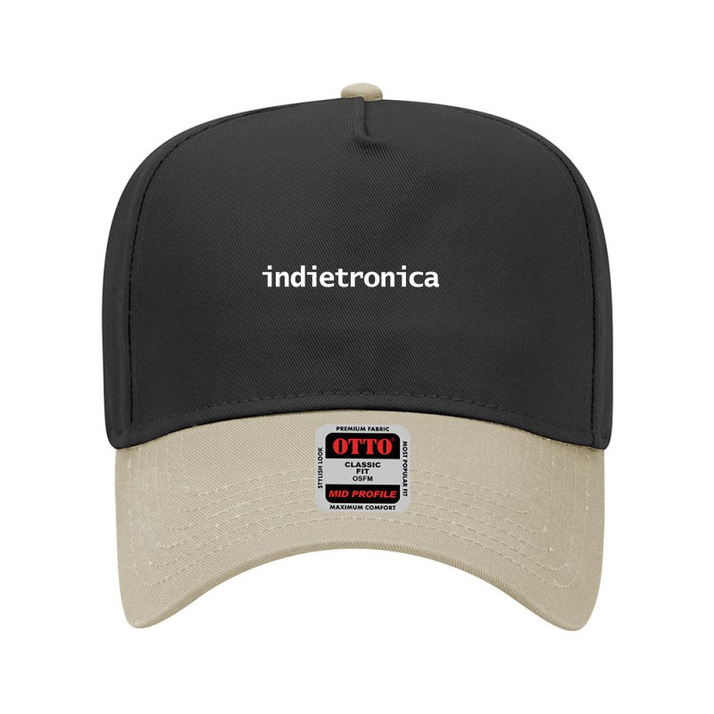 Indietronica Music Typography White Text Adjustable Baseball Cap by macklinsampson | Artistshot