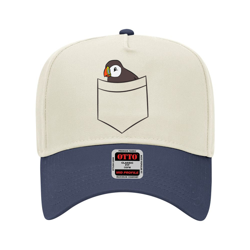 Puffin In The Pocket Seabird Iceland Pocket Puffin Adjustable Baseball Cap by jesusvega | Artistshot