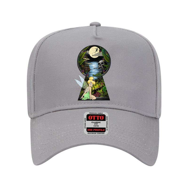 Peter Pan Tinkerbell Keyhole Graphic Adjustable Baseball Cap by althubich | Artistshot