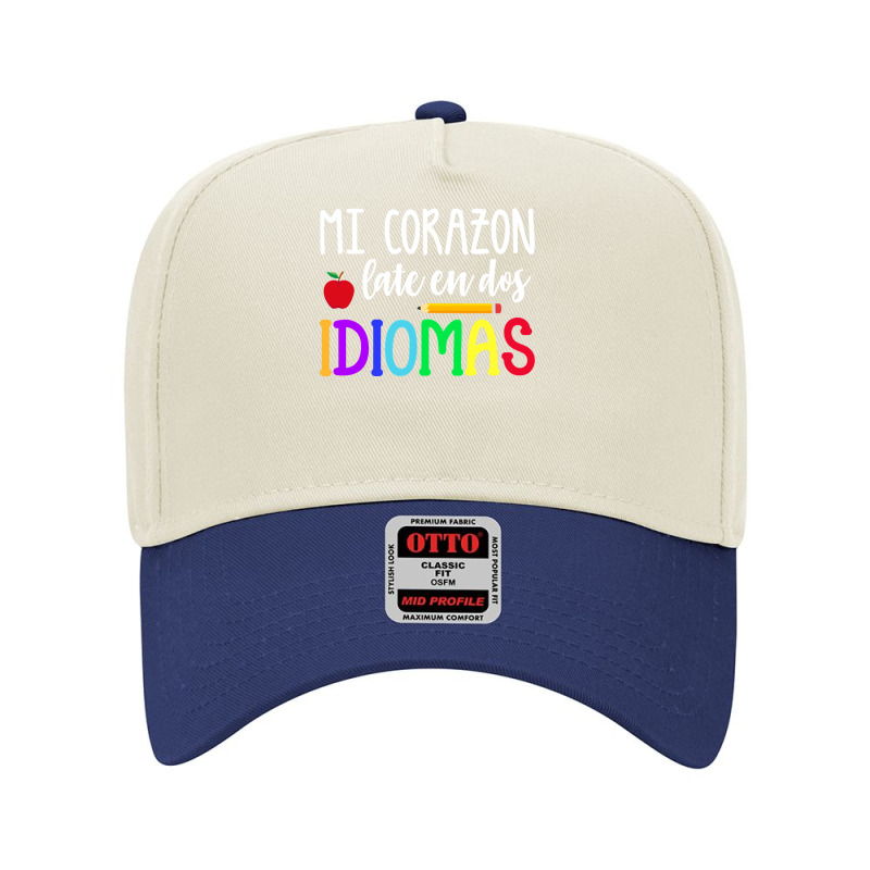 Mi Corazon Late En Dos Idiomas Bilingual Adjustable Baseball Cap by cm-arts | Artistshot