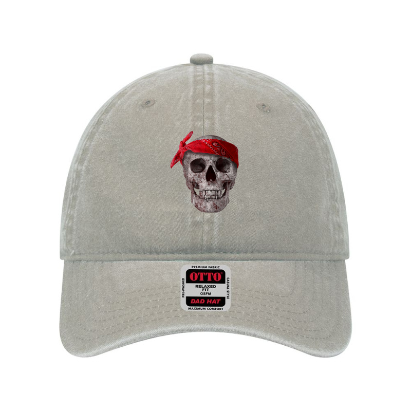 Skull With Red Paisley Bandana, Thug, Gangster Dyed Cap | Artistshot